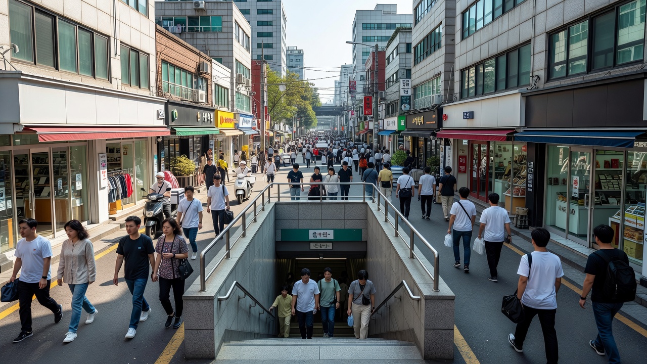 역세권 상권의 안정적인 수익률과 낮은 공실률을 나타내는 상가 거리