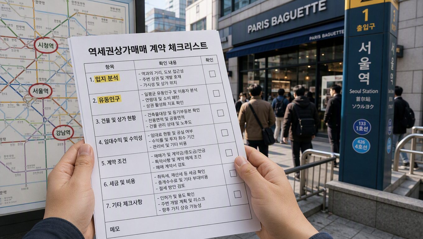 역세권상가매매에서 입지가 핵심인 이유와 계약 체크리스트