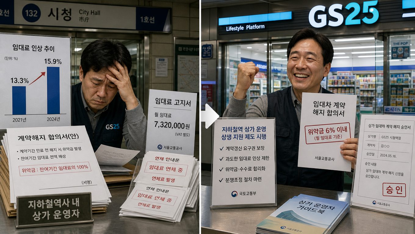 서울 지하철 지상역 상가 계약 해지와 임대 조건 변화