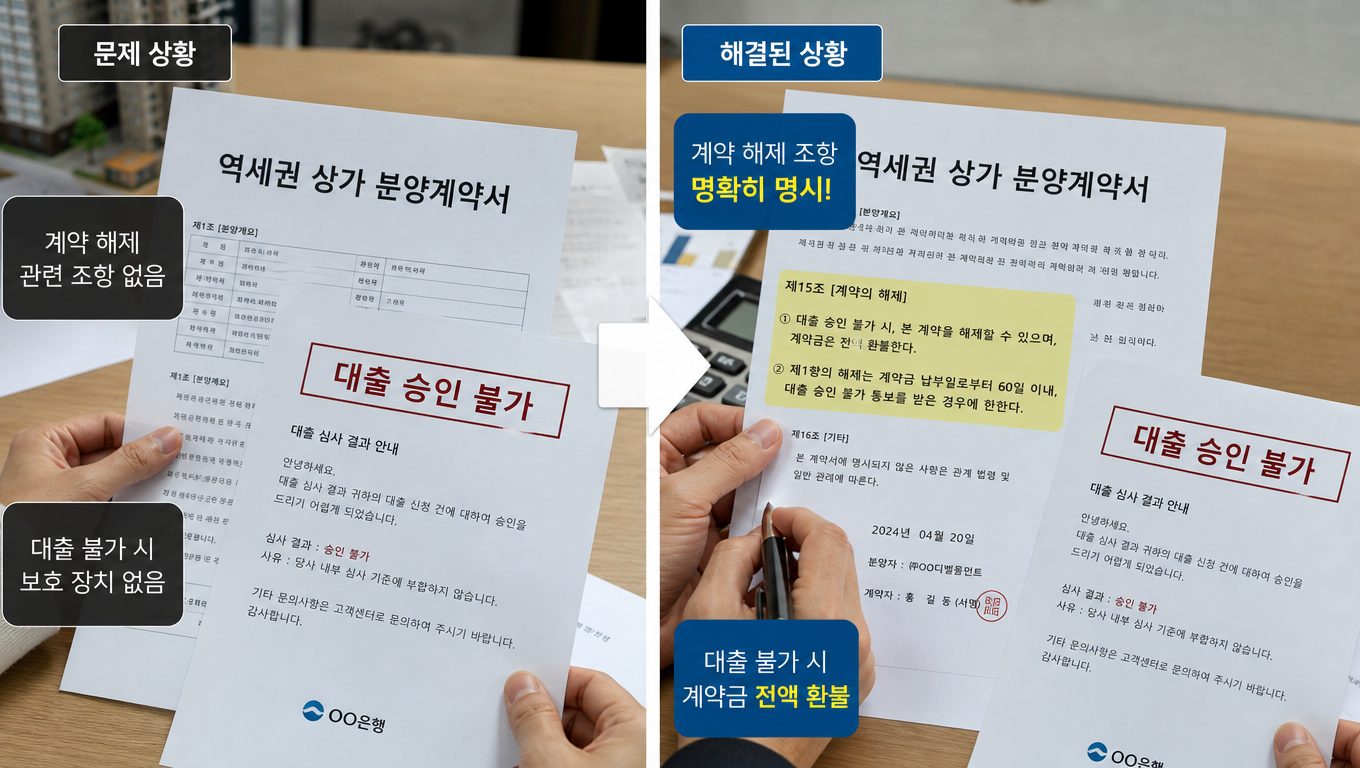 역세권 상가 분양 계약 후 대출 안 되면 해제되나요?