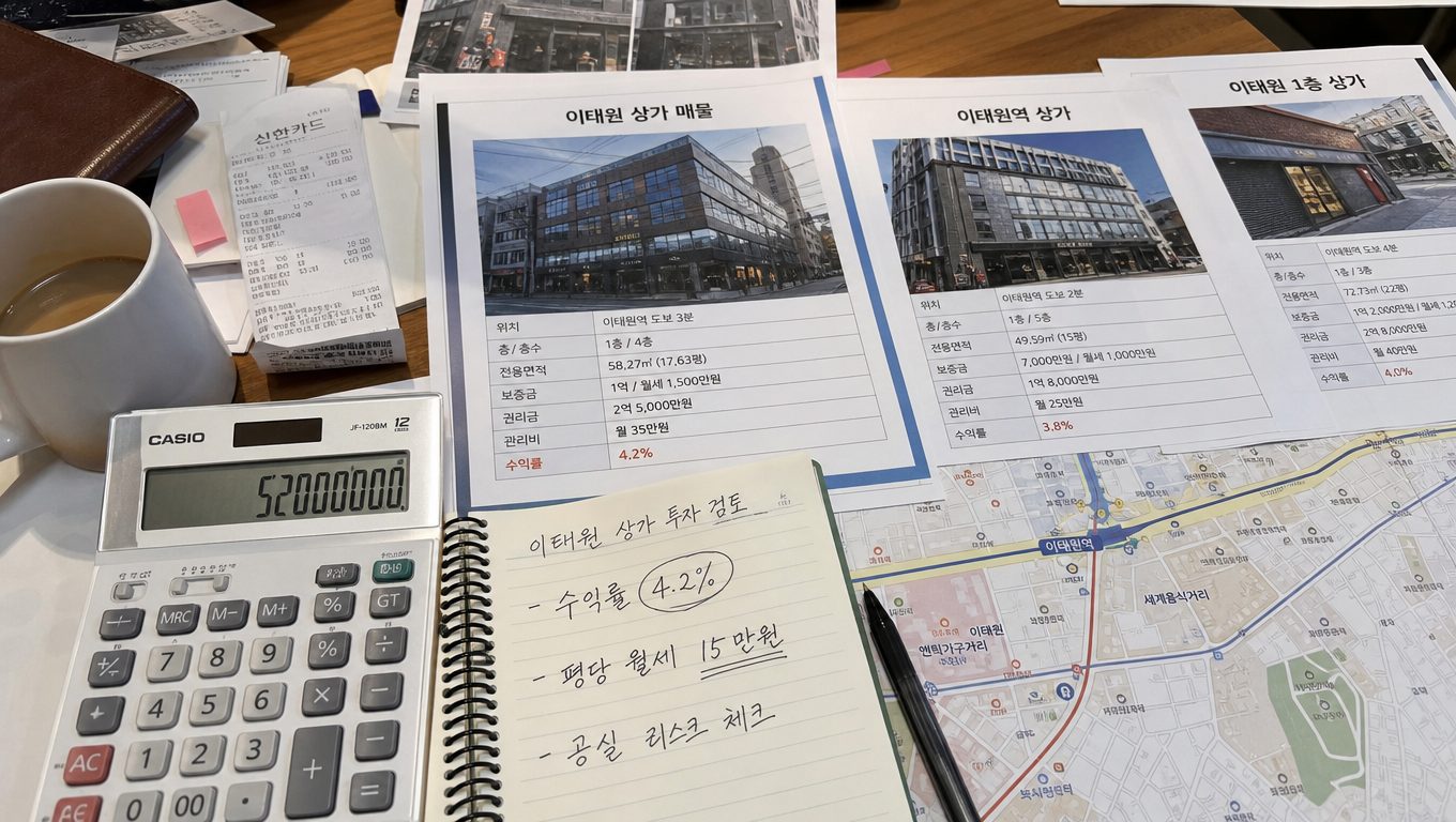 이태원역 상가 수익률 실제 매물 기준으로 얼마 정도인가요