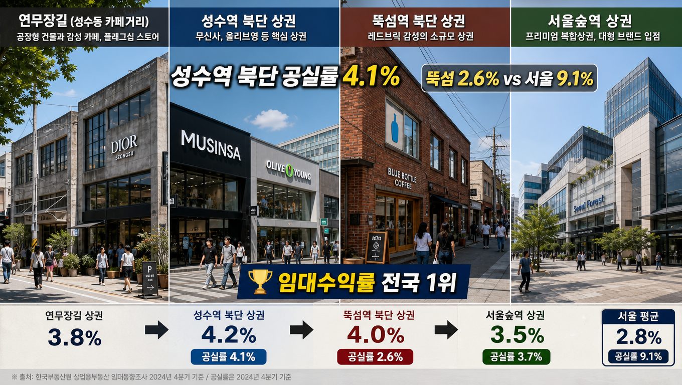 성수동 상권 지도 구역별 특징과 공실률 수익률