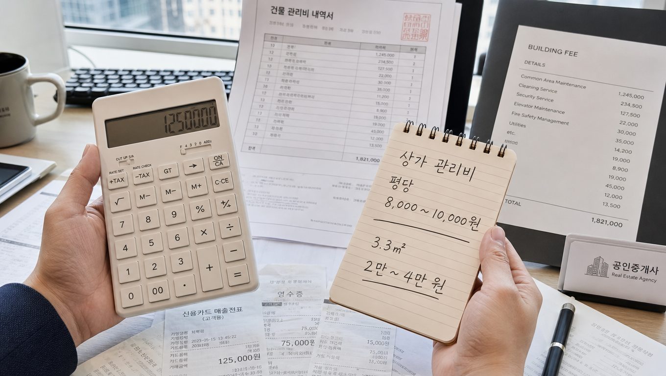 상가 관리비는 평당 얼마 정도 나오나요?